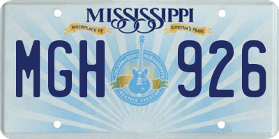 MS license plate MGH926