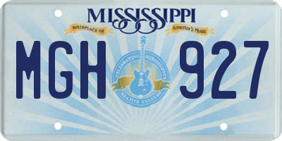 MS license plate MGH927