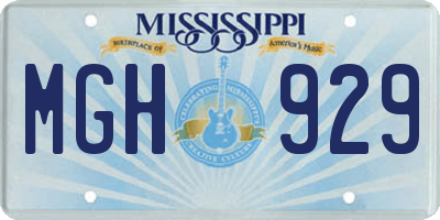 MS license plate MGH929
