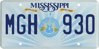 MS license plate MGH930