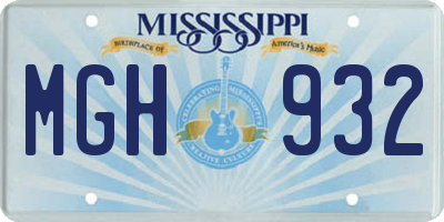 MS license plate MGH932