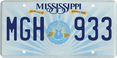 MS license plate MGH933