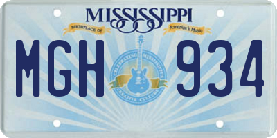 MS license plate MGH934