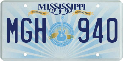 MS license plate MGH940