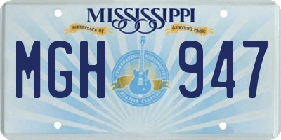 MS license plate MGH947