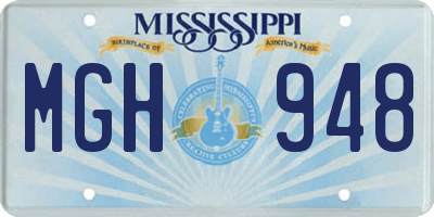 MS license plate MGH948