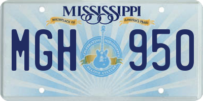 MS license plate MGH950
