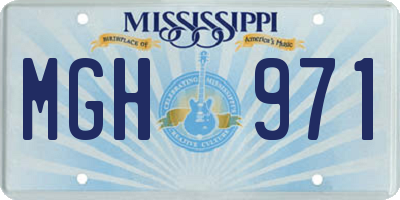 MS license plate MGH971