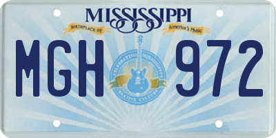 MS license plate MGH972