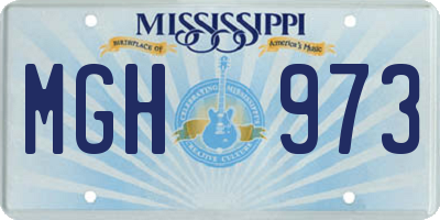 MS license plate MGH973