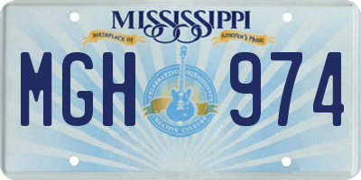 MS license plate MGH974