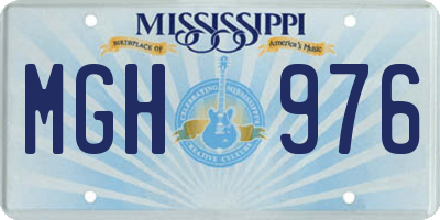 MS license plate MGH976