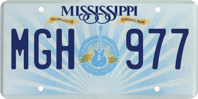 MS license plate MGH977
