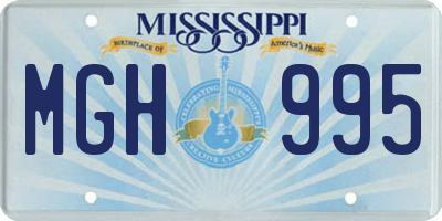 MS license plate MGH995