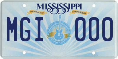 MS license plate MGI000