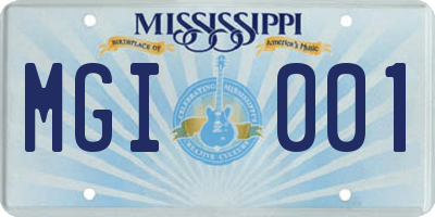MS license plate MGI001