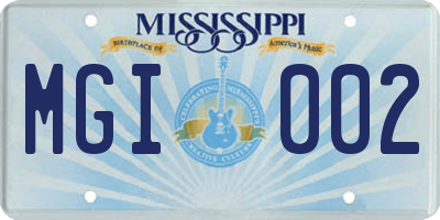 MS license plate MGI002