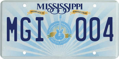 MS license plate MGI004