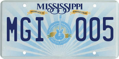 MS license plate MGI005