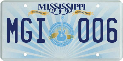 MS license plate MGI006