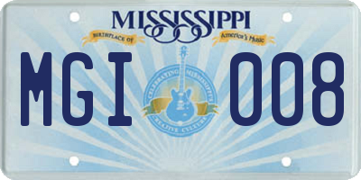 MS license plate MGI008