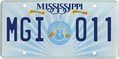 MS license plate MGI011