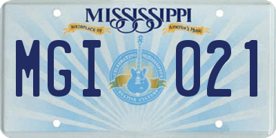 MS license plate MGI021