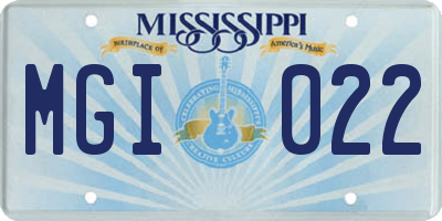 MS license plate MGI022