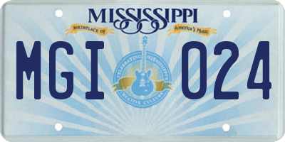 MS license plate MGI024