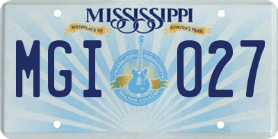 MS license plate MGI027