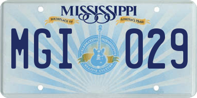 MS license plate MGI029