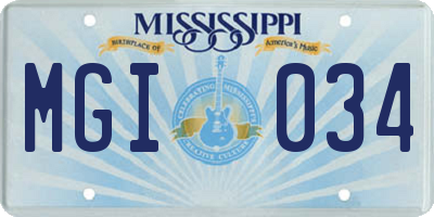 MS license plate MGI034