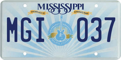 MS license plate MGI037