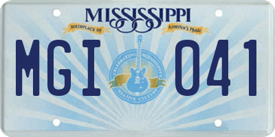 MS license plate MGI041