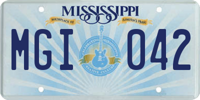 MS license plate MGI042