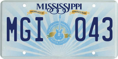 MS license plate MGI043