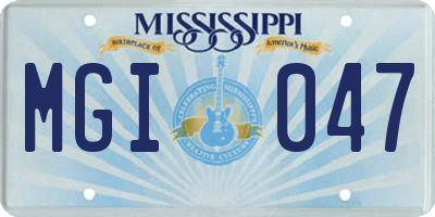 MS license plate MGI047
