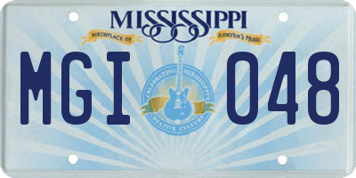 MS license plate MGI048