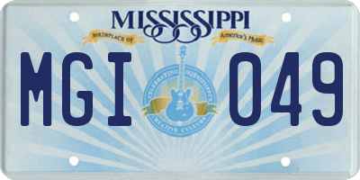 MS license plate MGI049
