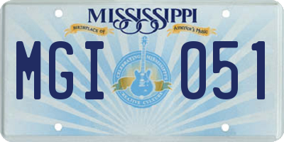 MS license plate MGI051