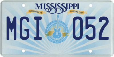 MS license plate MGI052
