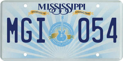 MS license plate MGI054