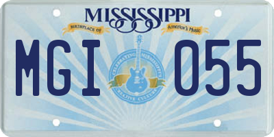 MS license plate MGI055