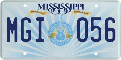 MS license plate MGI056
