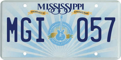 MS license plate MGI057