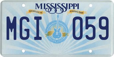 MS license plate MGI059