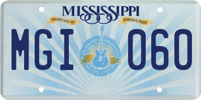 MS license plate MGI060