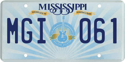 MS license plate MGI061