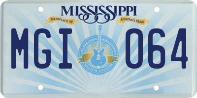 MS license plate MGI064