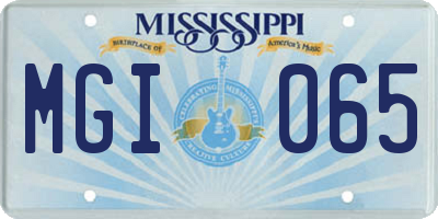 MS license plate MGI065